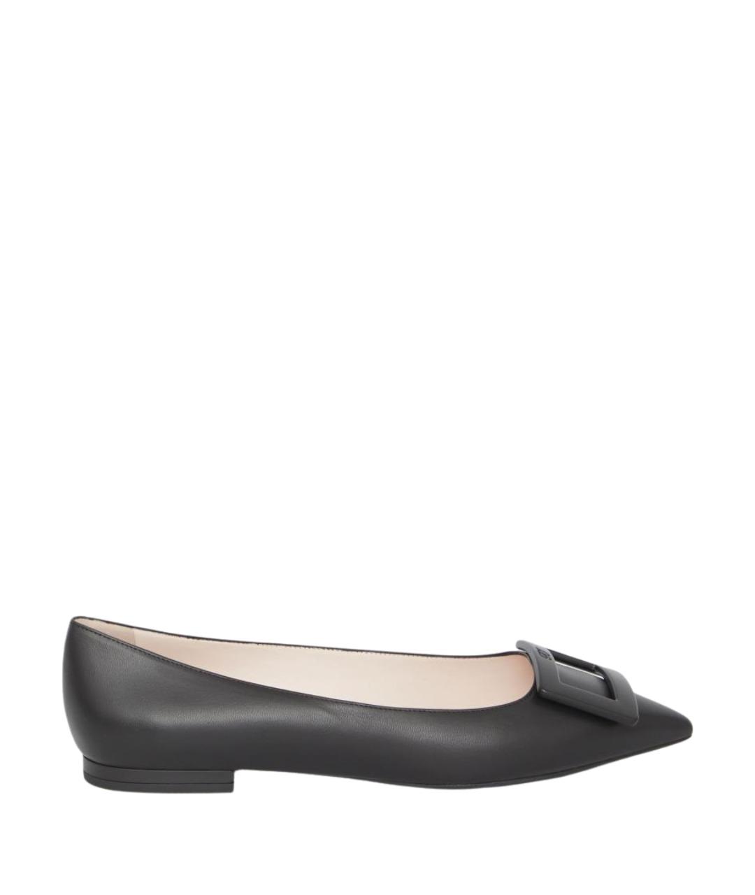 ROGER VIVIER Черные кожаные балетки, фото 1
