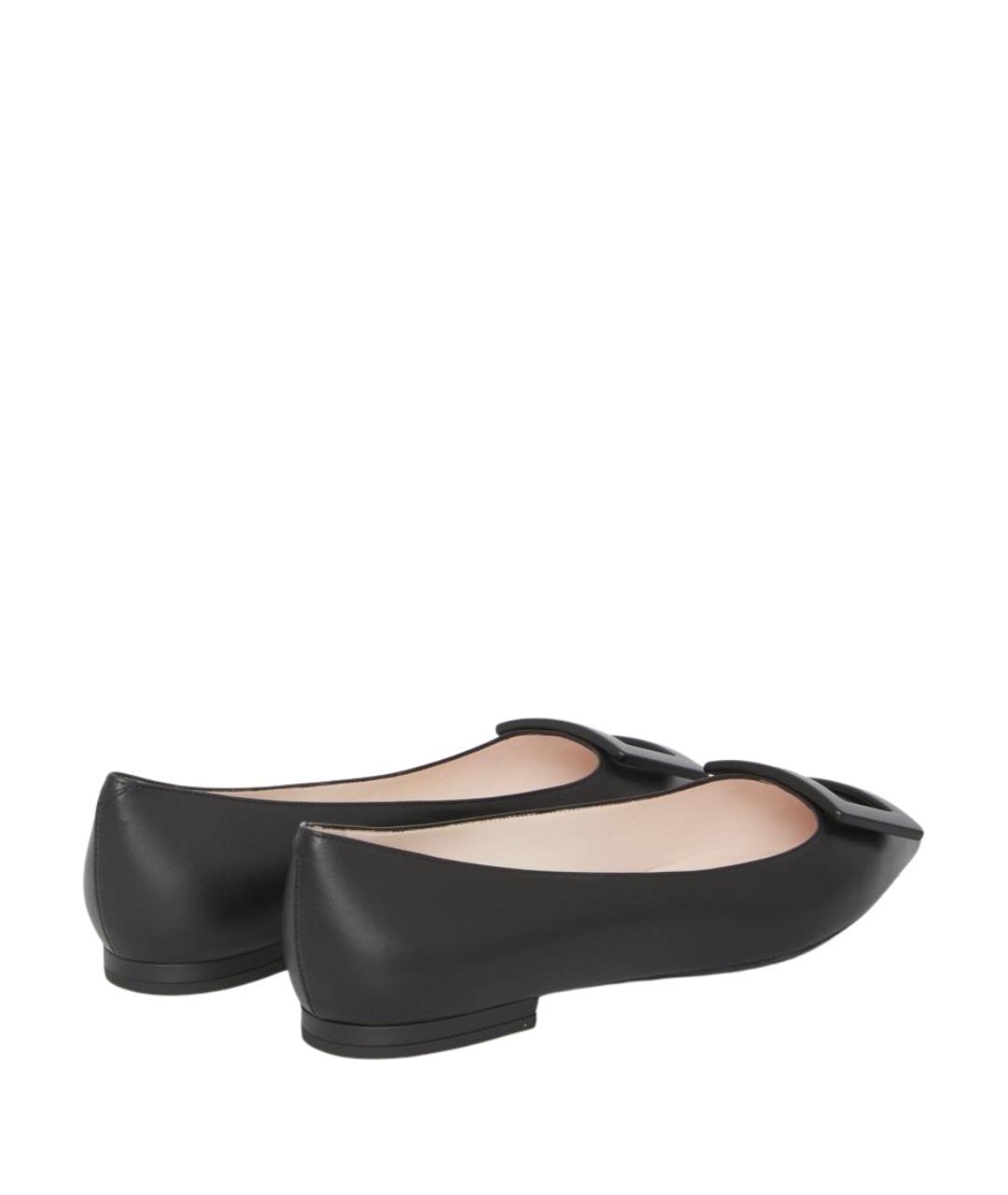 ROGER VIVIER Черные кожаные балетки, фото 2
