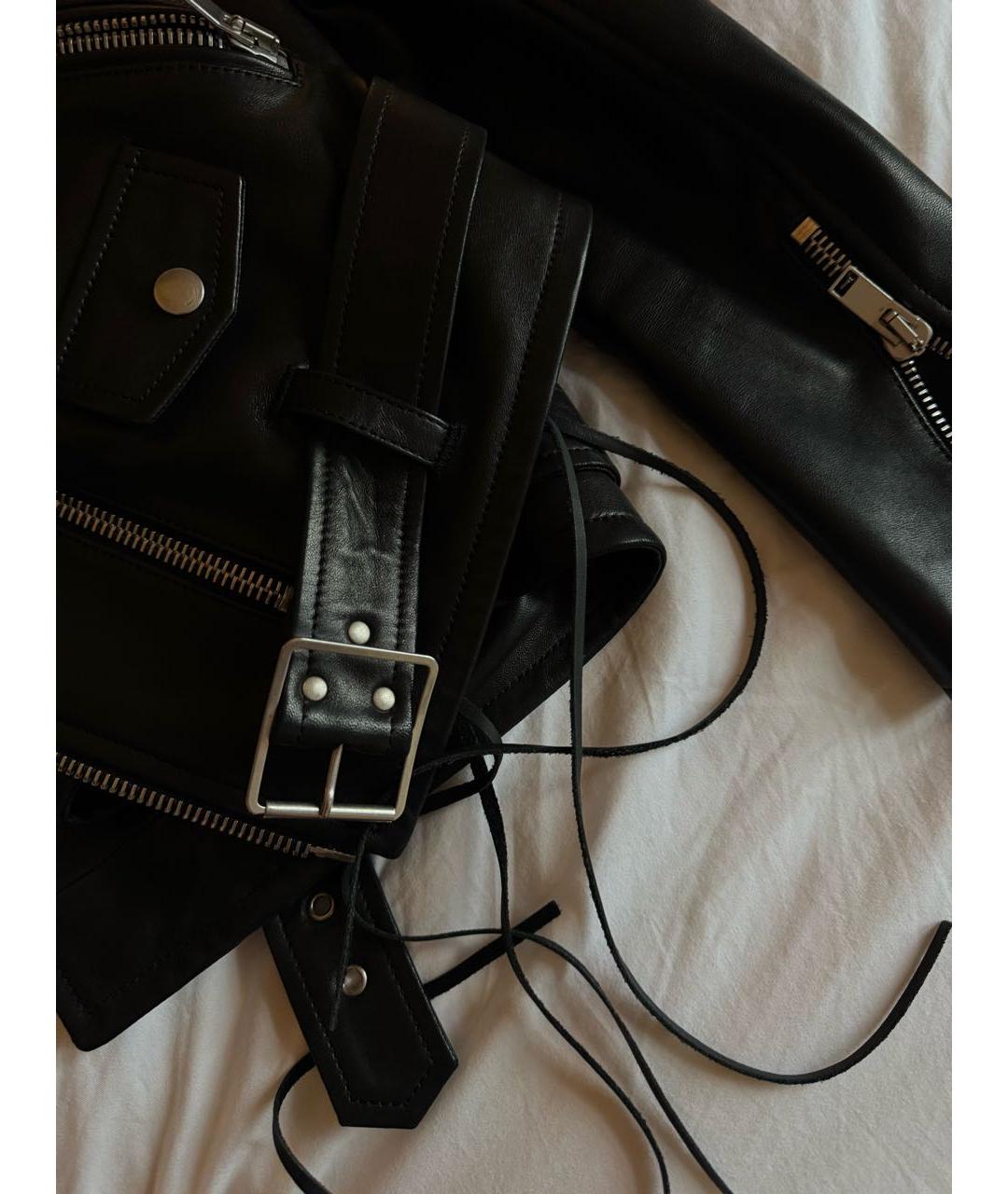SAINT LAURENT Черная кожаная куртка, фото 7