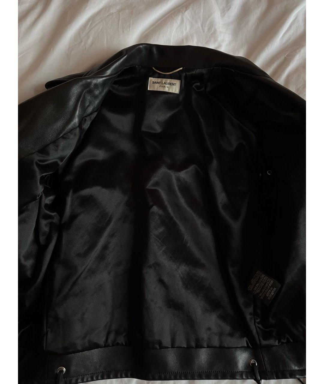 SAINT LAURENT Черная кожаная куртка, фото 4