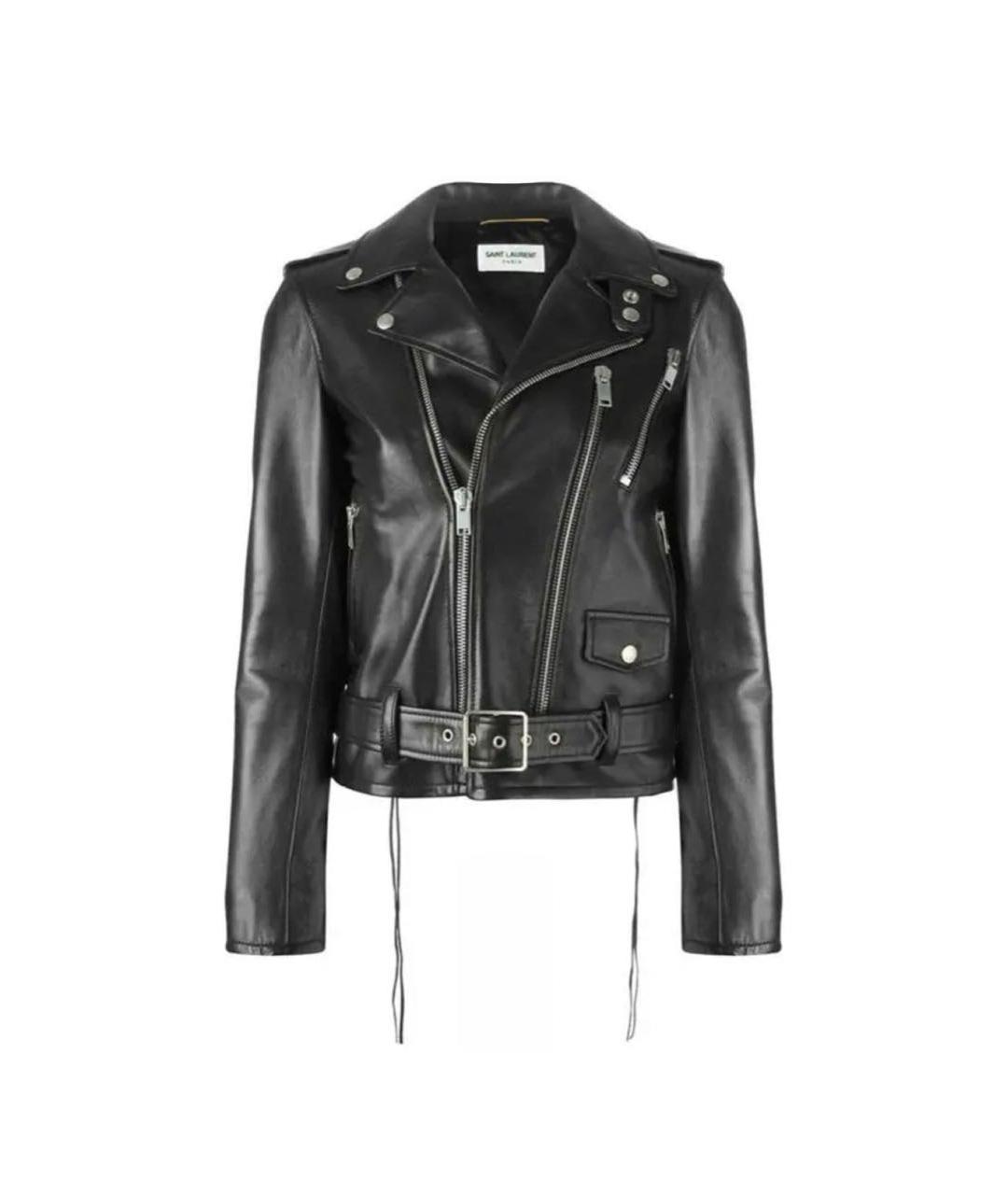 SAINT LAURENT Черная кожаная куртка, фото 9