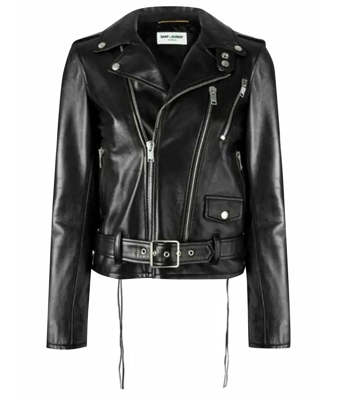 SAINT LAURENT Черная кожаная куртка, фото 1