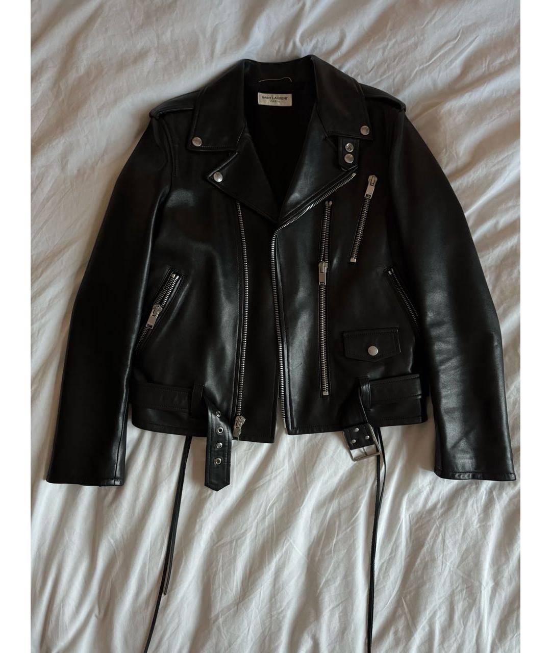 SAINT LAURENT Черная кожаная куртка, фото 2
