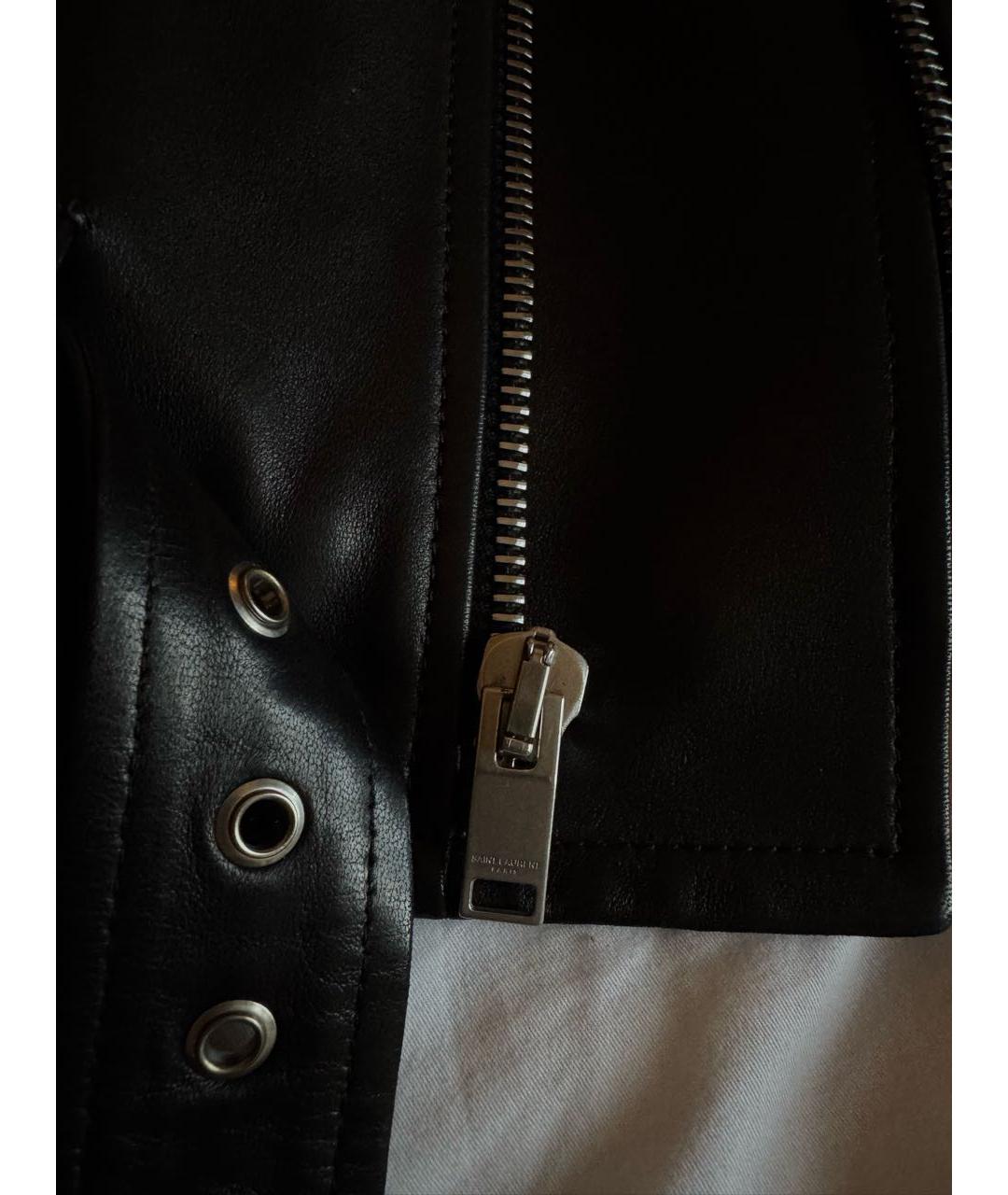 SAINT LAURENT Черная кожаная куртка, фото 3