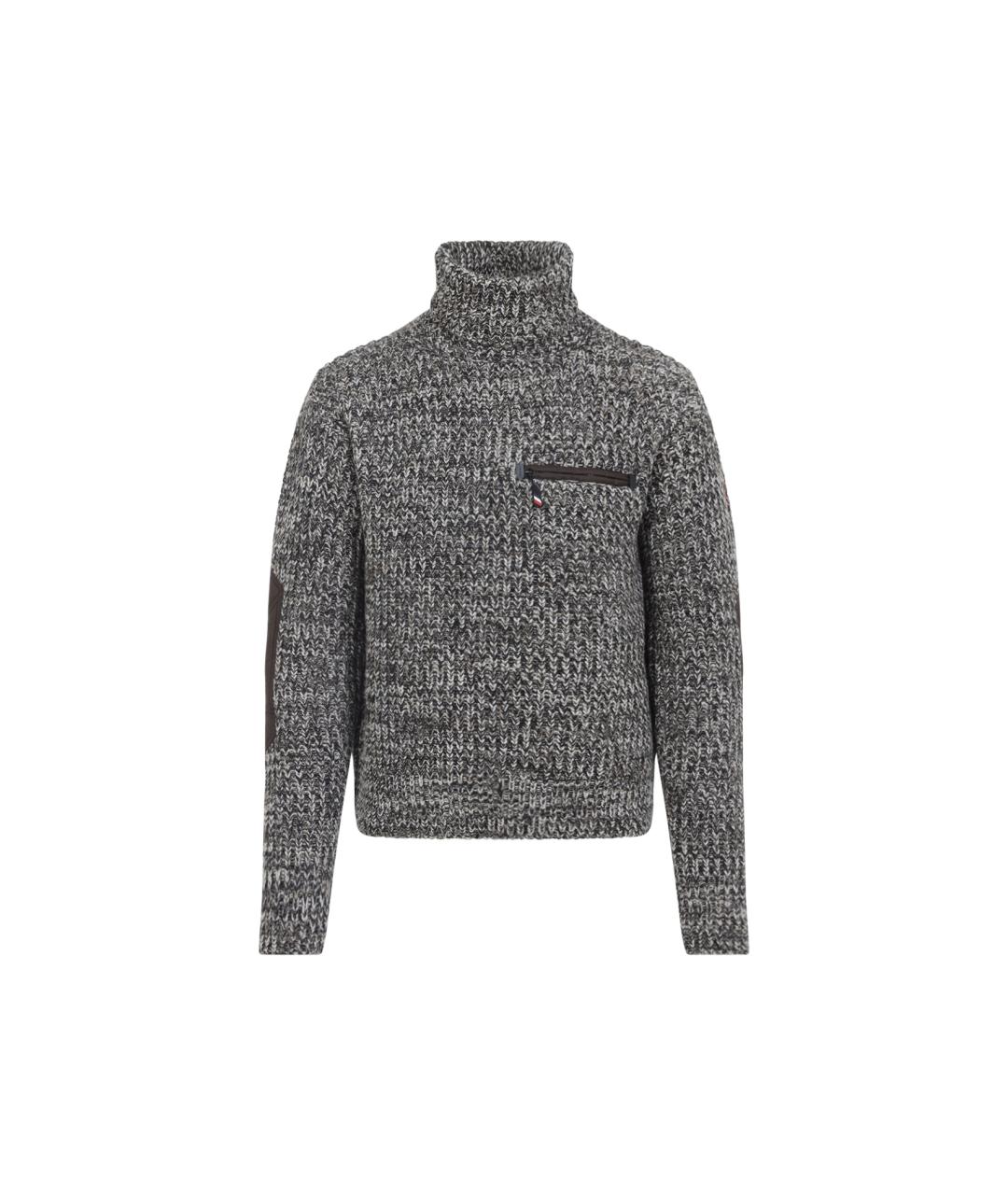 MONCLER GRENOBLE Серая шерстяная водолазка, фото 1