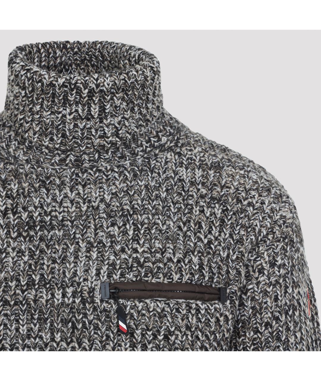 MONCLER GRENOBLE Серая шерстяная водолазка, фото 4