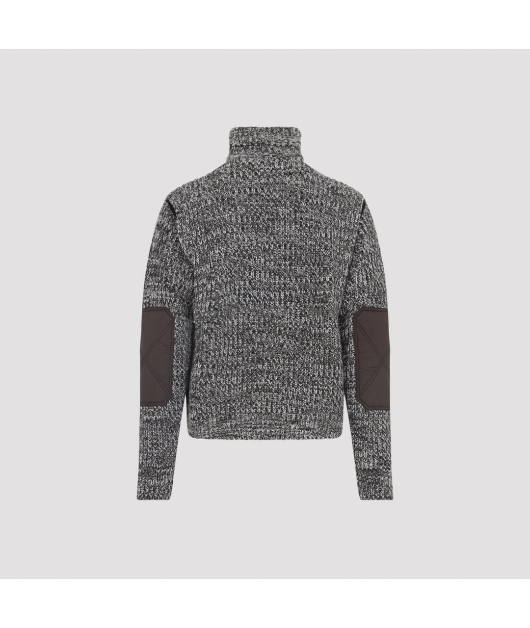 MONCLER GRENOBLE Серая шерстяная водолазка, фото 2