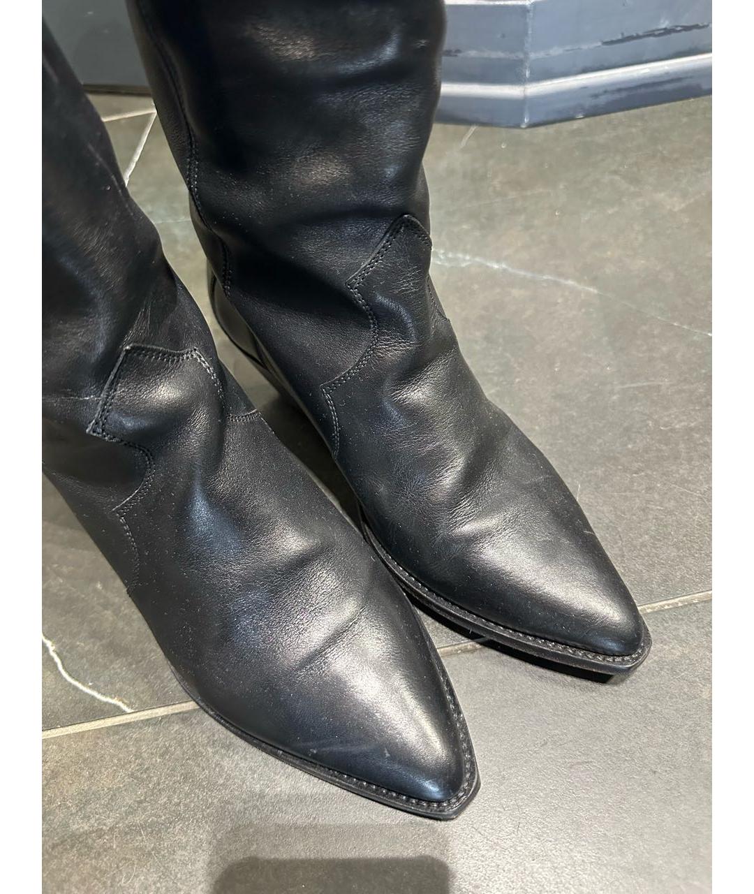 ISABEL MARANT Черные кожаные сапоги, фото 3