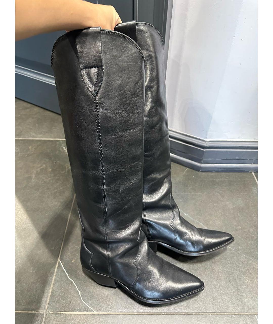 ISABEL MARANT Черные кожаные сапоги, фото 6