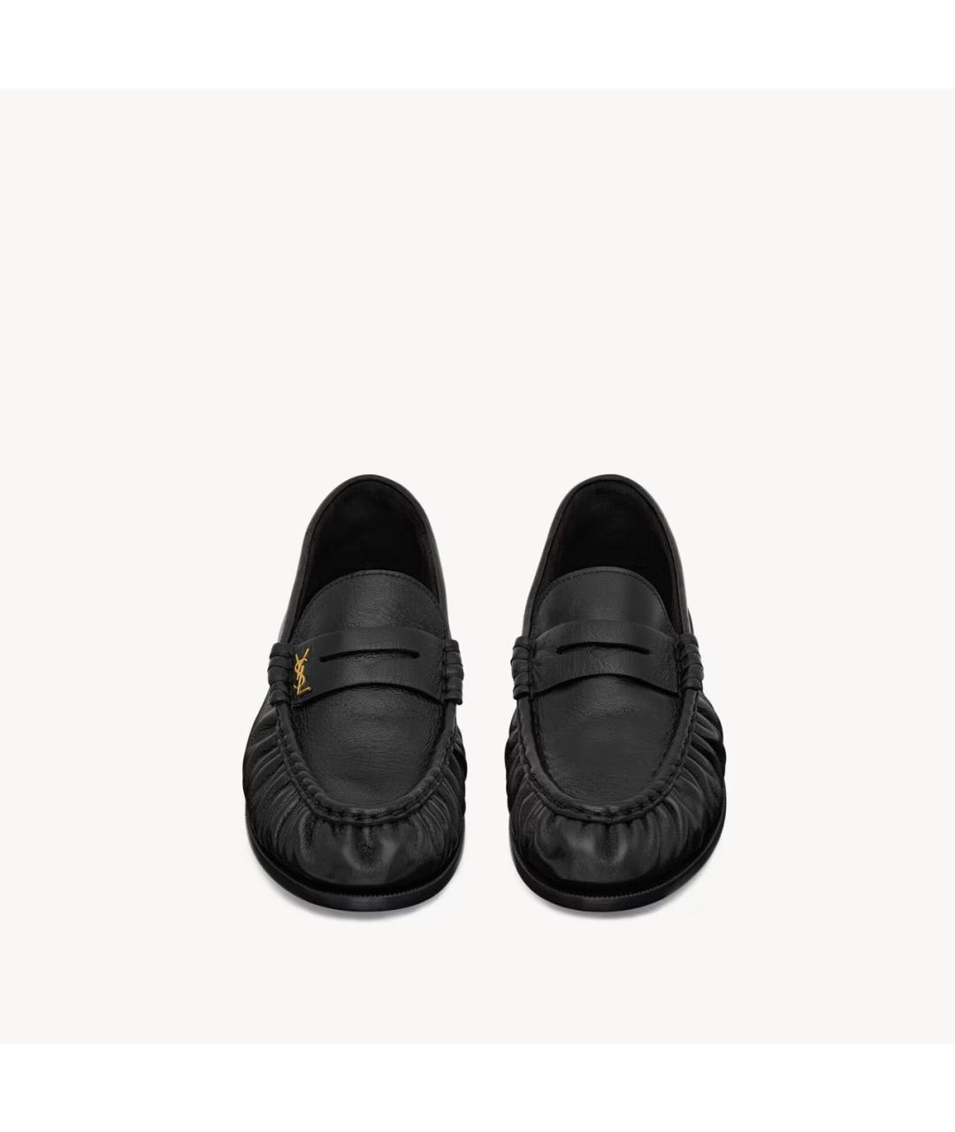 SAINT LAURENT Черные кожаные лоферы, фото 2