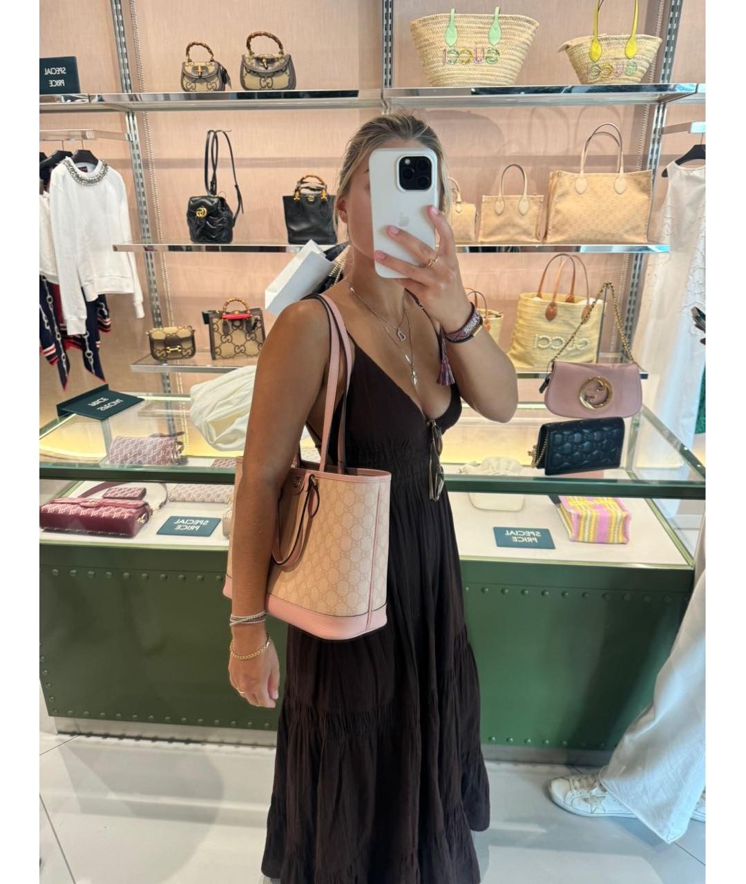 GUCCI Розовая сумка тоут, фото 7