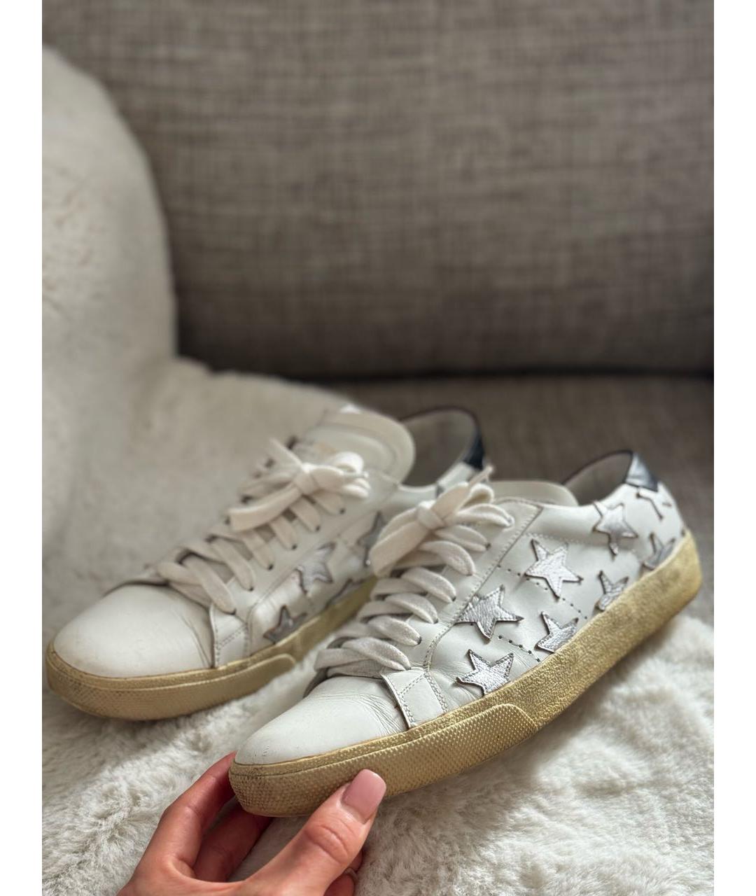SAINT LAURENT Белые кожаные кеды, фото 3