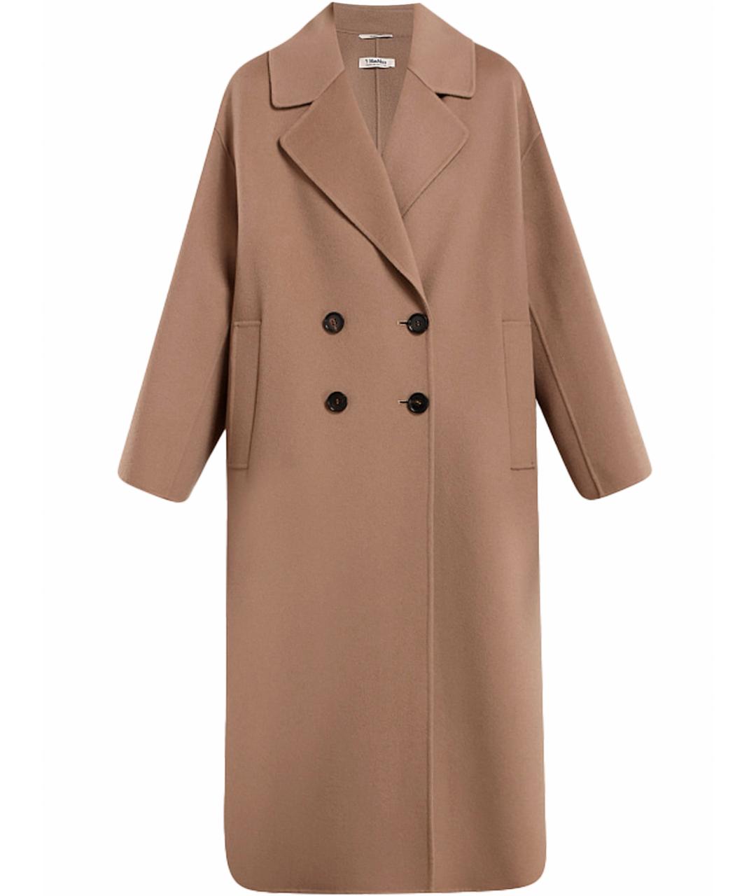 MAX MARA Коричневое шерстяное пальто, фото 1