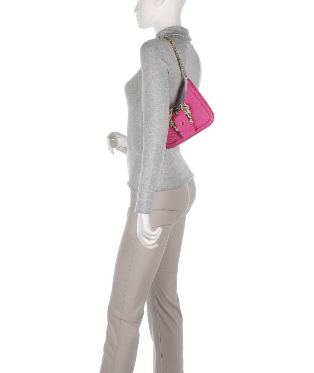 VERSACE JEANS COUTURE Фуксия сумка с короткими ручками из искусственной кожи, фото 2