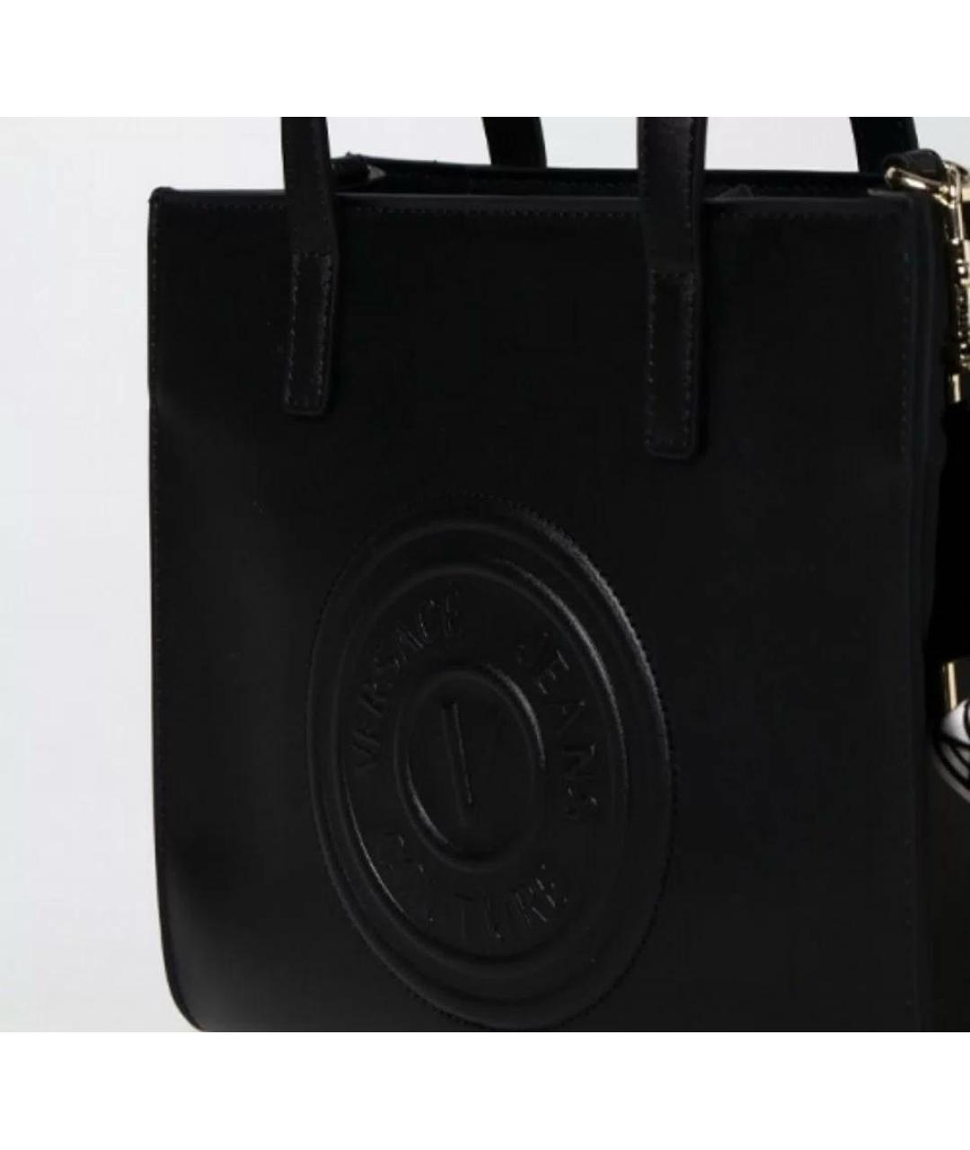 VERSACE JEANS COUTURE Черная сумка тоут из искусственной кожи, фото 4