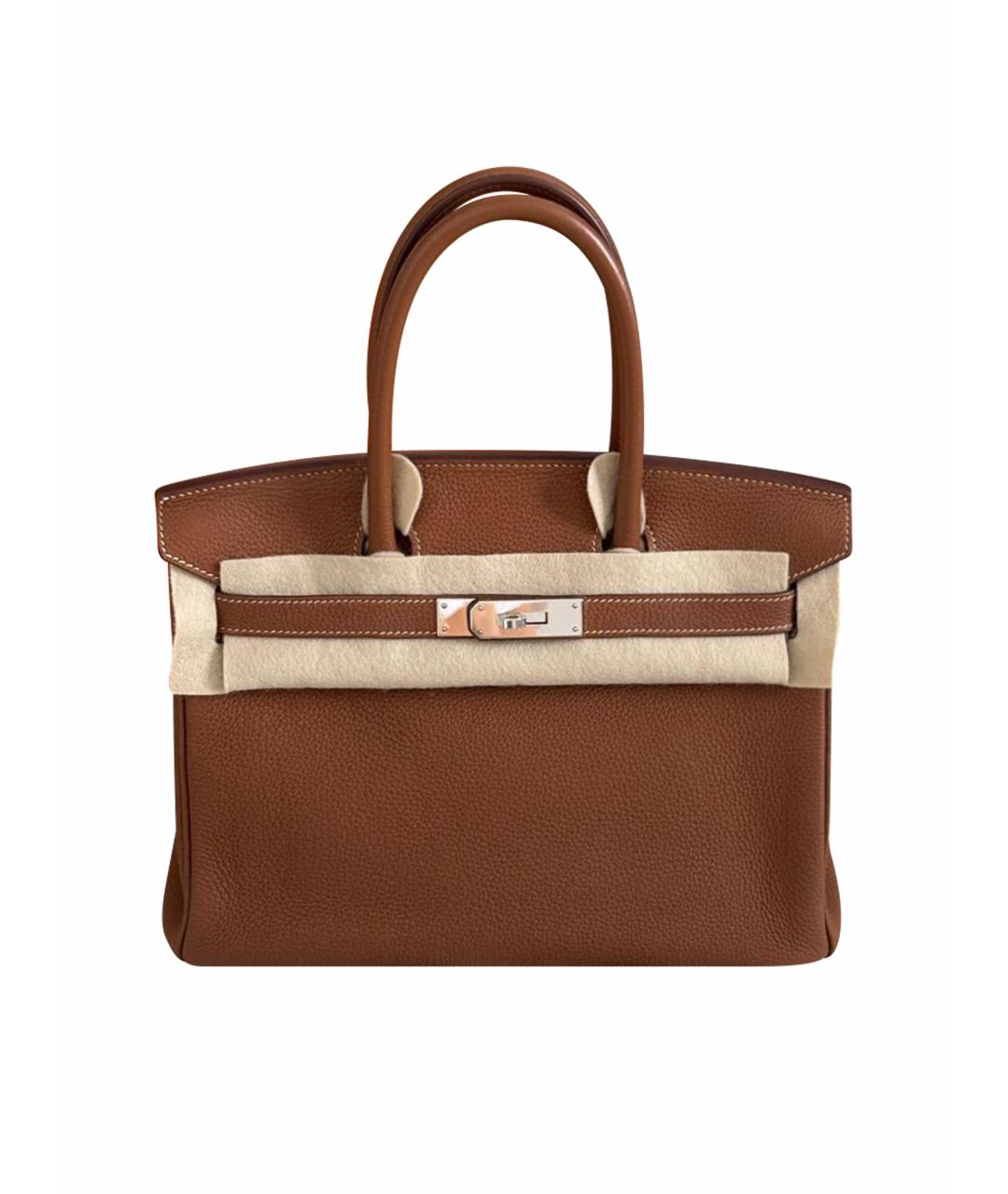 HERMES Коричневая кожаная сумка тоут, фото 1