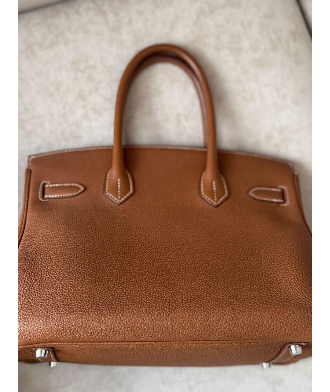 HERMES Коричневая кожаная сумка тоут, фото 3