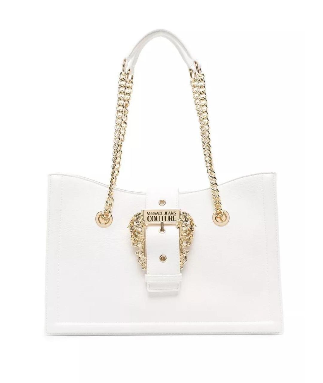 VERSACE JEANS COUTURE Белая сумка тоут из искусственной кожи, фото 1