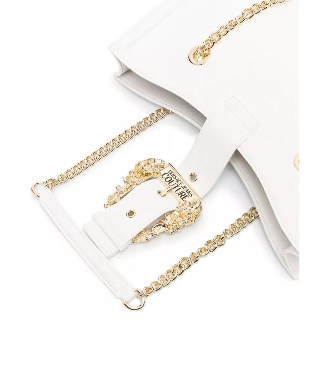 VERSACE JEANS COUTURE Белая сумка тоут из искусственной кожи, фото 2