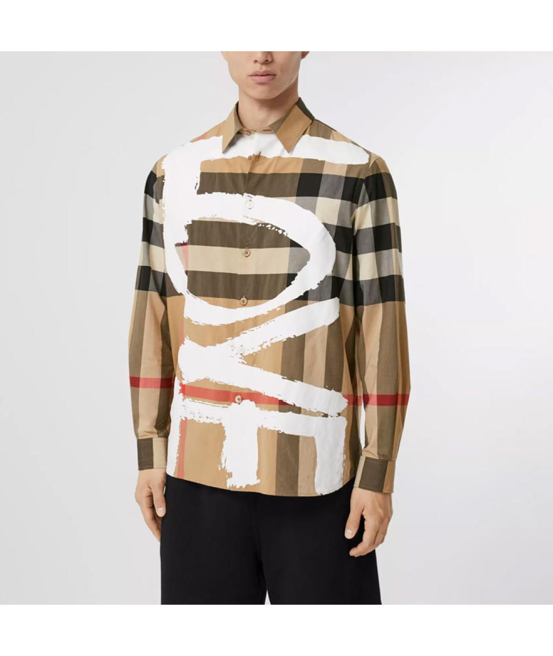 BURBERRY Бежевая хлопковая кэжуал рубашка, фото 4