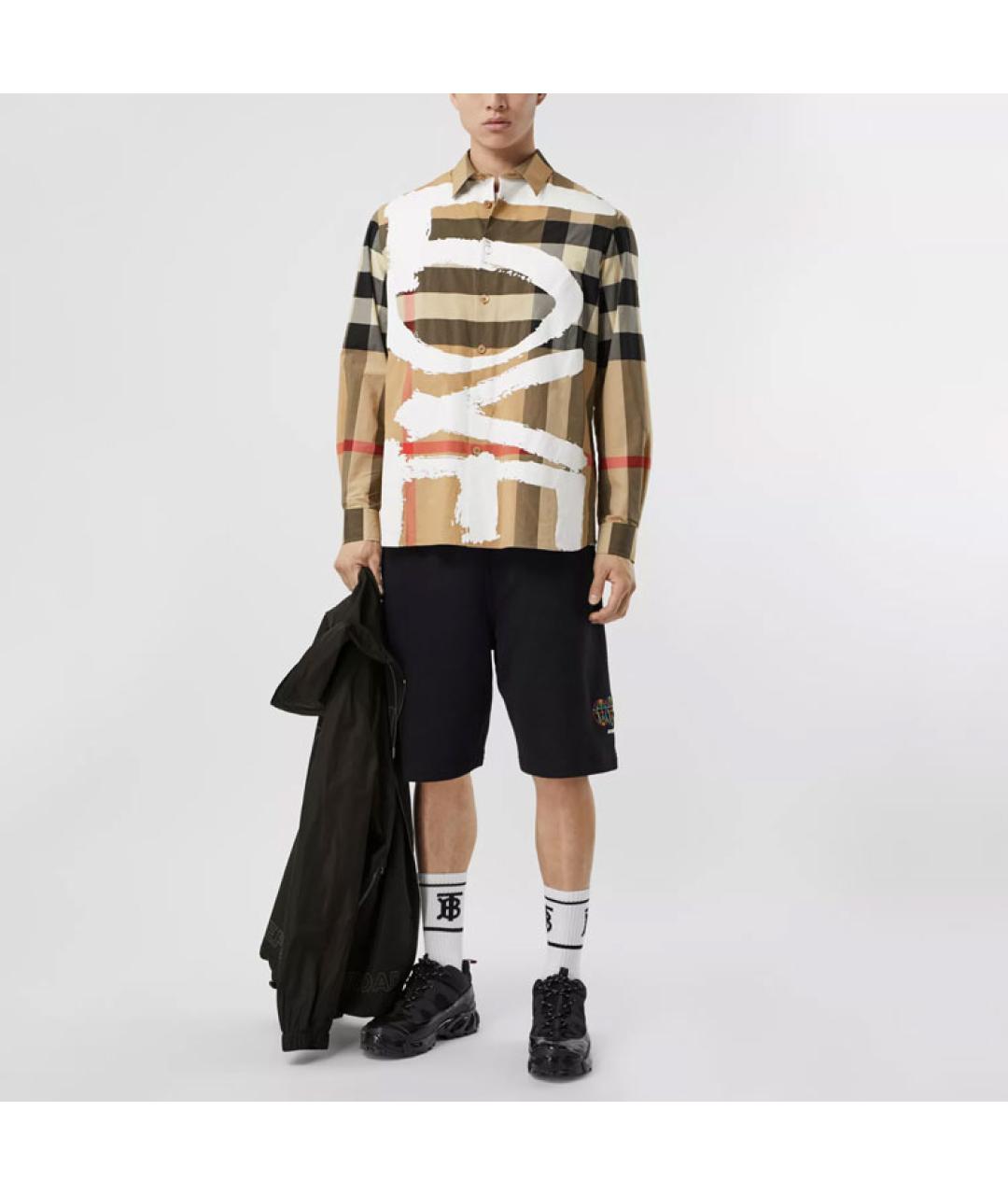 BURBERRY Бежевая хлопковая кэжуал рубашка, фото 2