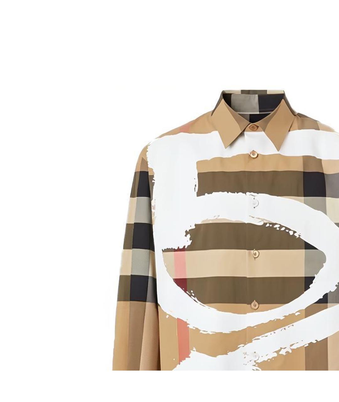 BURBERRY Бежевая хлопковая кэжуал рубашка, фото 5