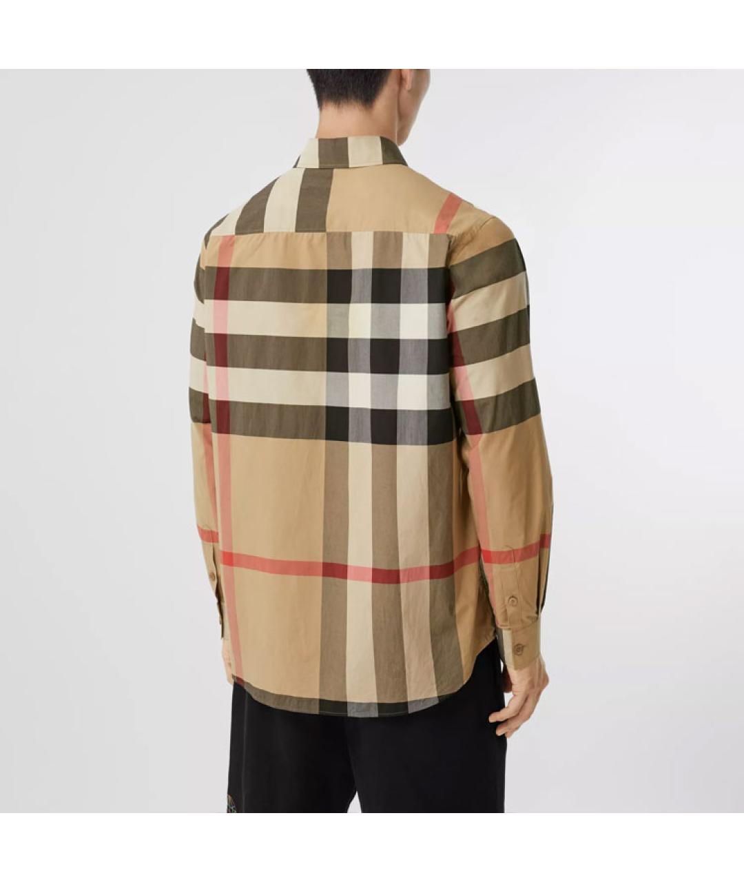 BURBERRY Бежевая хлопковая кэжуал рубашка, фото 3