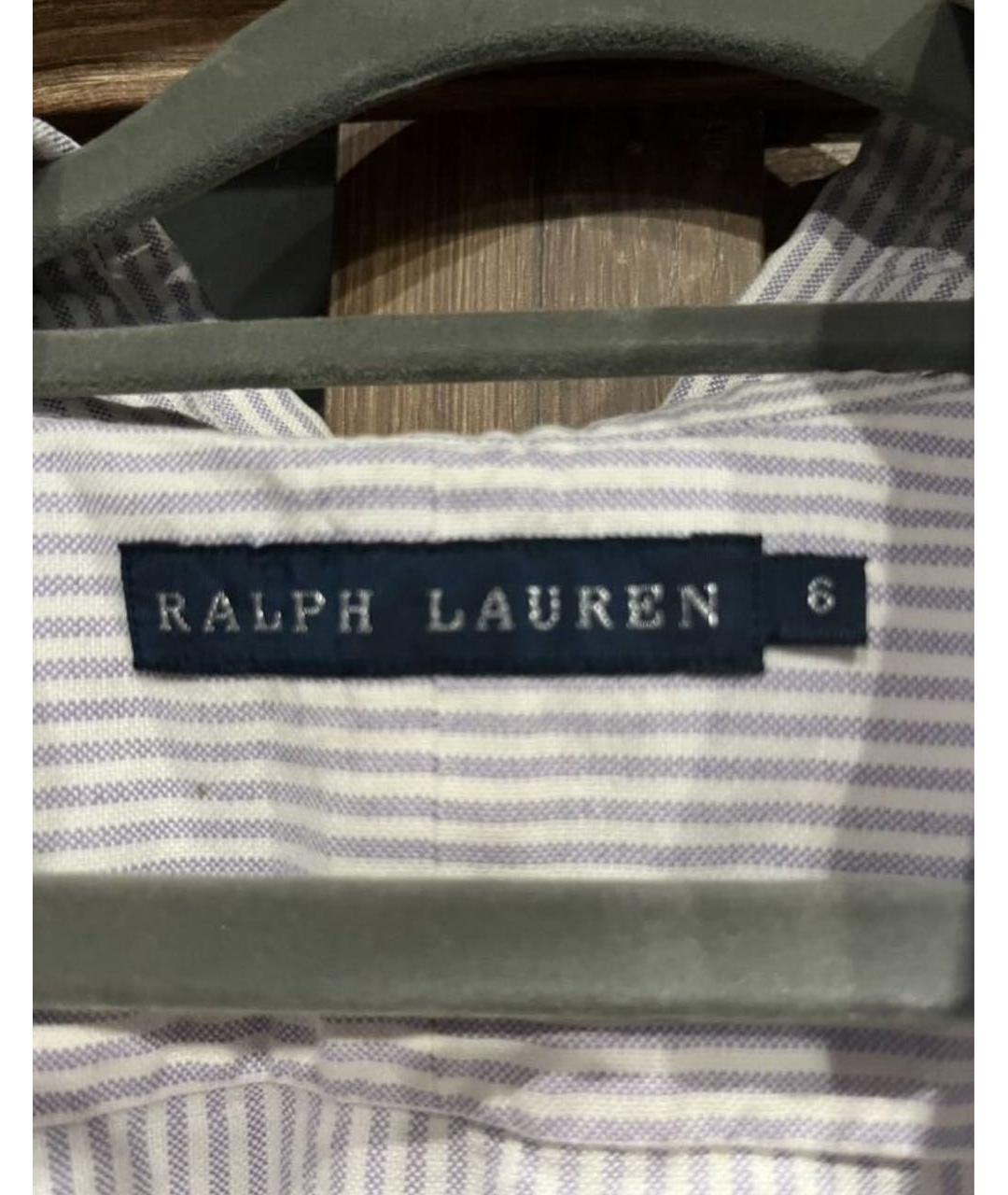 RALPH LAUREN Голубая хлопковая рубашка, фото 5