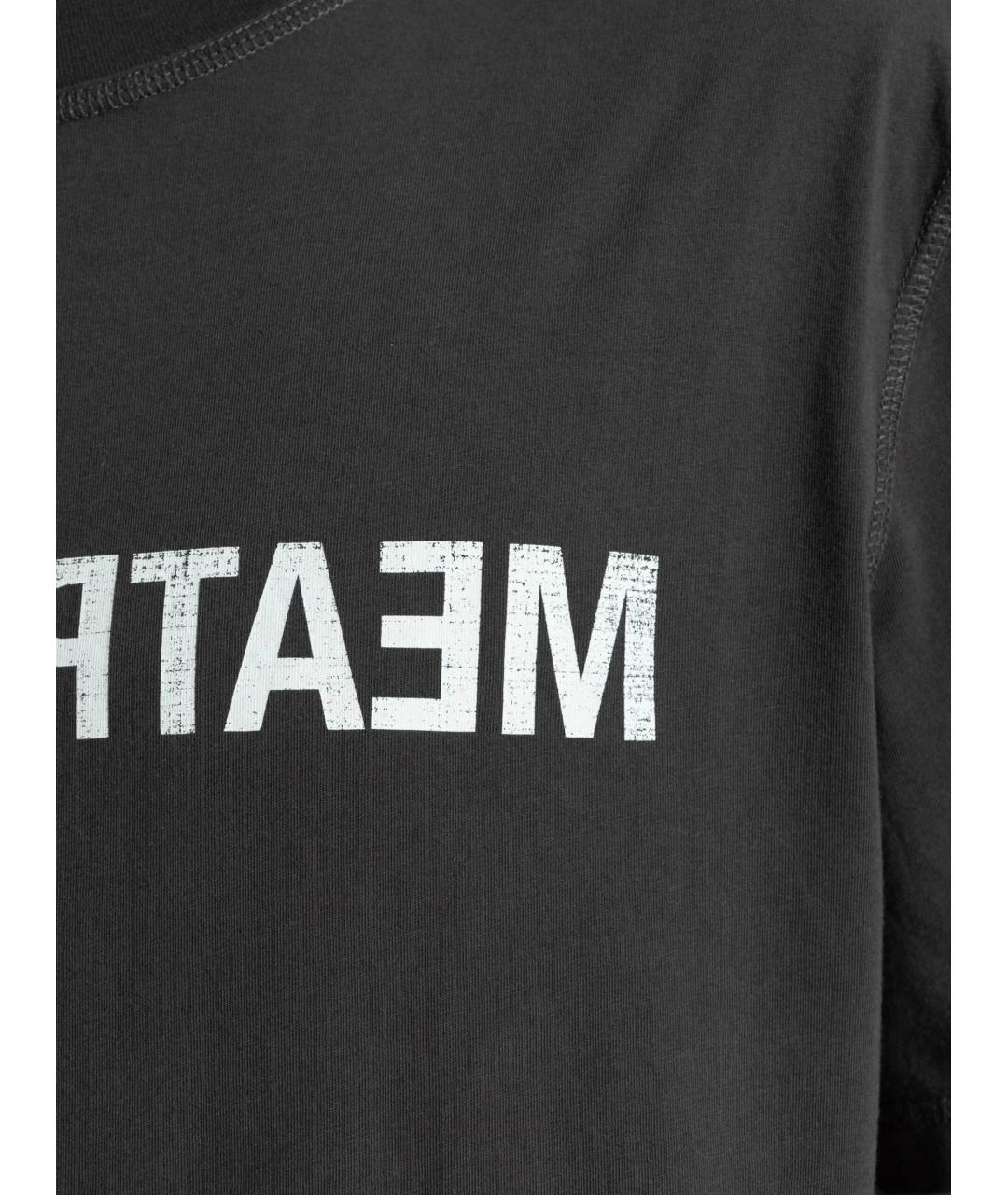 HELMUT LANG Черная хлопковая футболка, фото 2