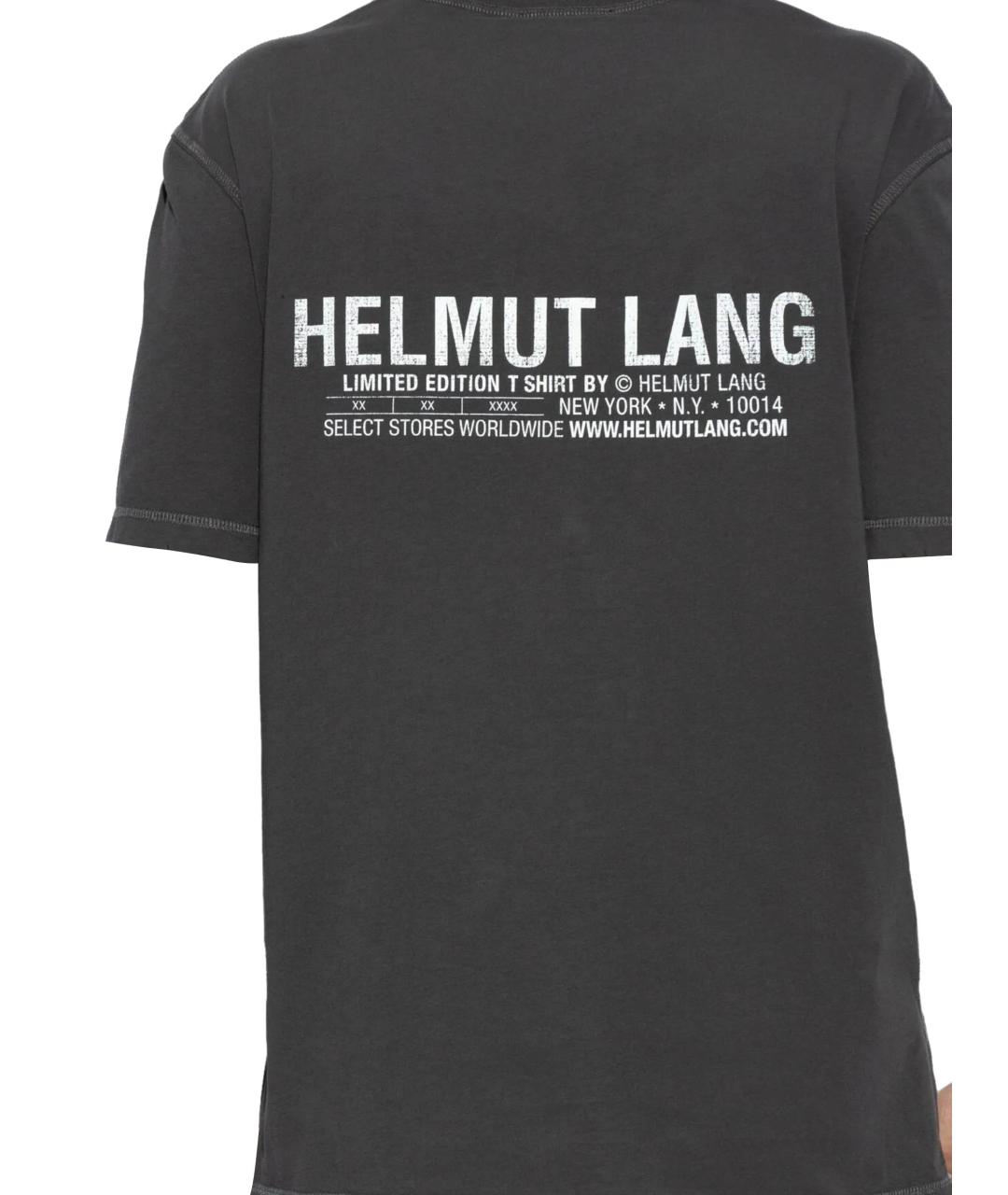 HELMUT LANG Черная хлопковая футболка, фото 3