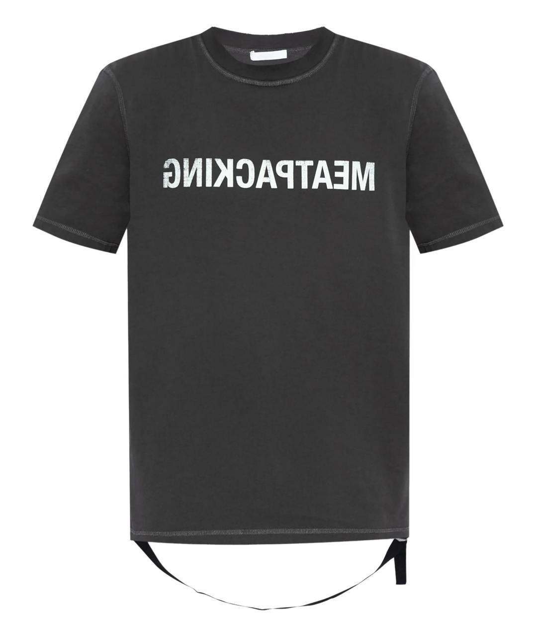 HELMUT LANG Черная хлопковая футболка, фото 1