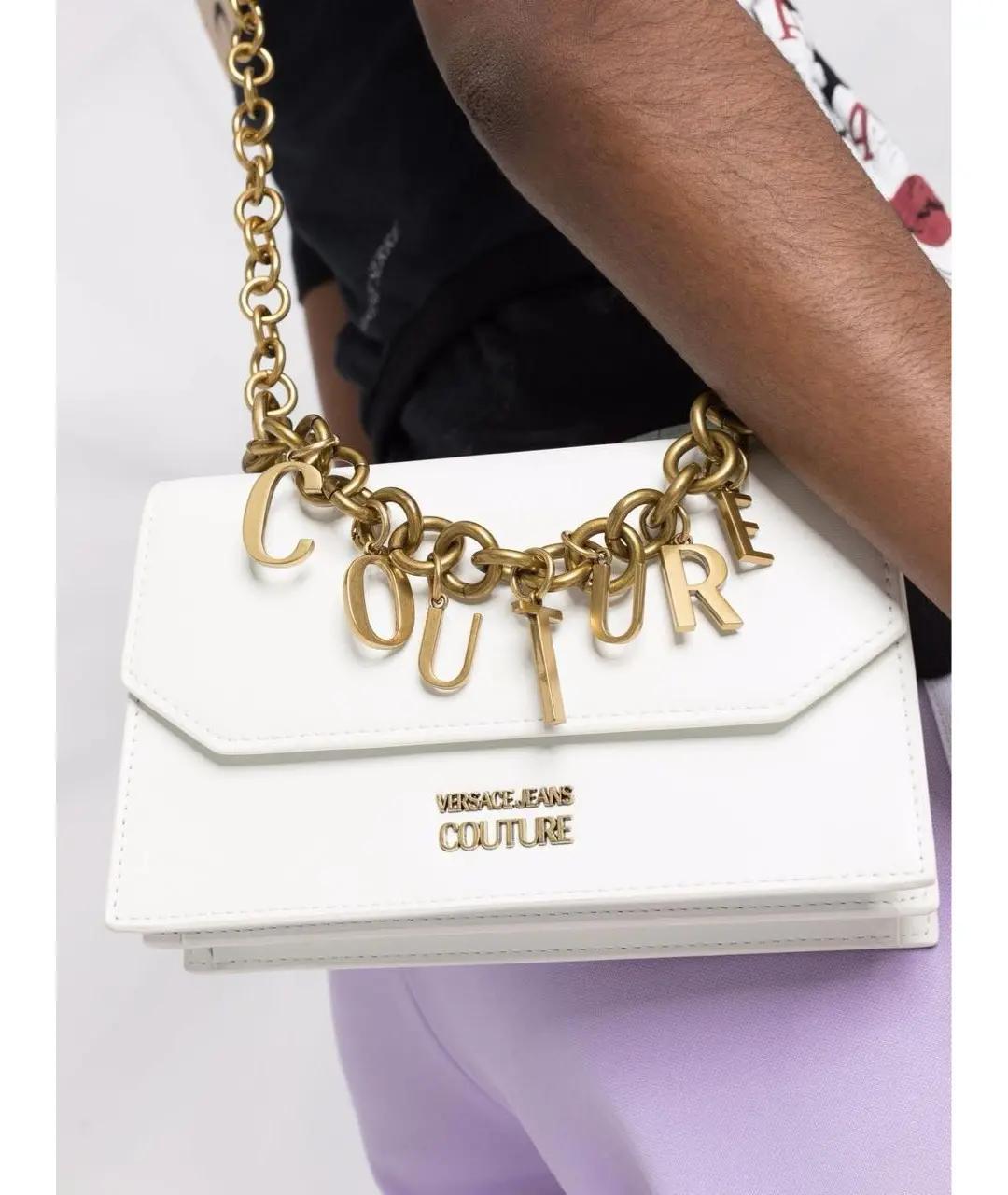 VERSACE JEANS COUTURE Белая сумка через плечо из искусственной кожи, фото 4