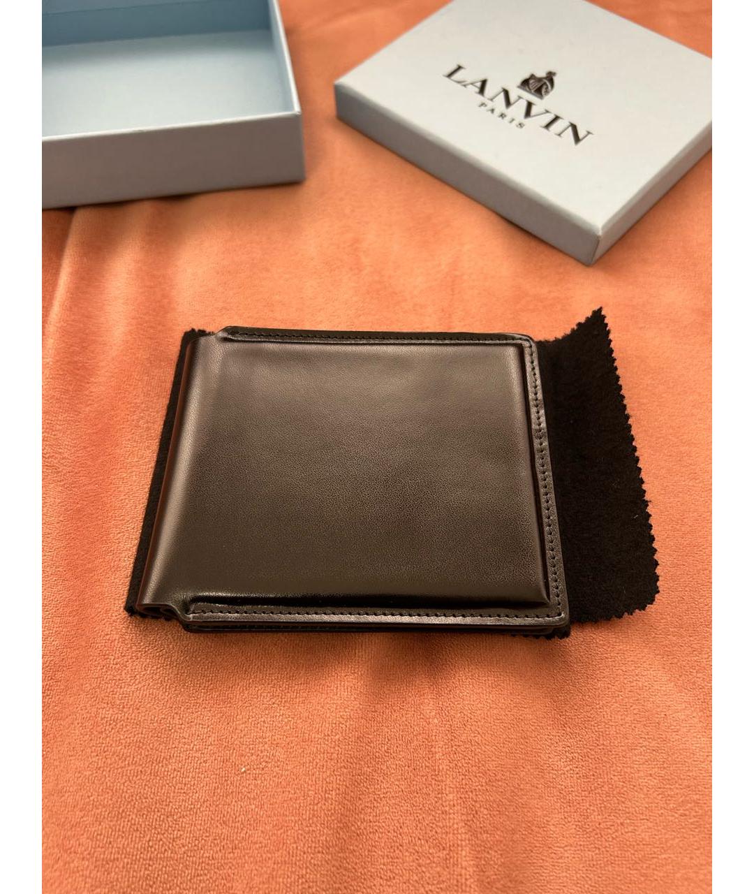 LANVIN Черный кожаный кошелек, фото 9