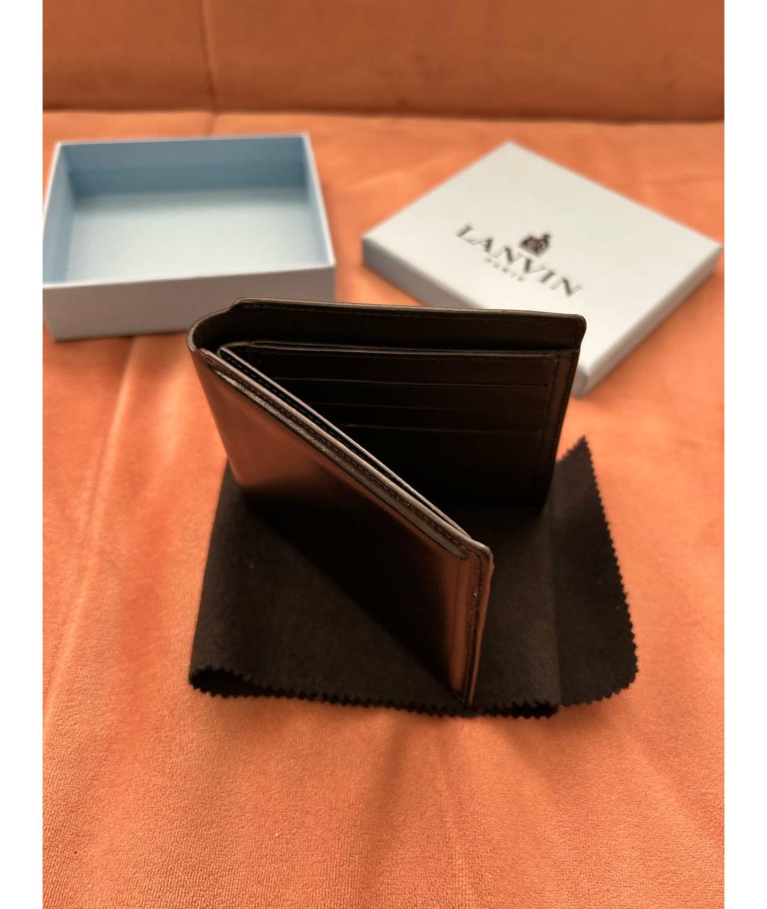 LANVIN Черный кожаный кошелек, фото 3