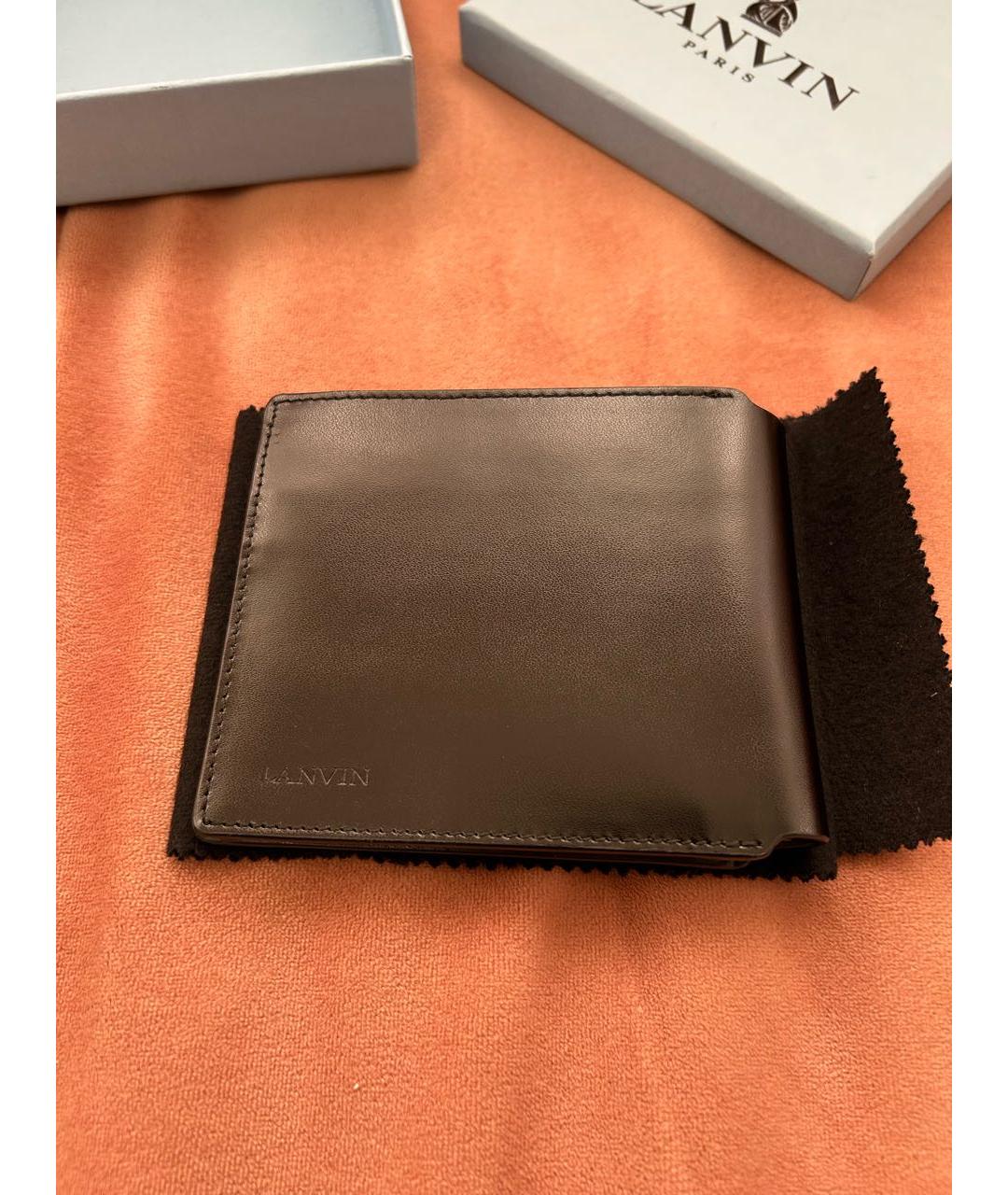 LANVIN Черный кожаный кошелек, фото 2