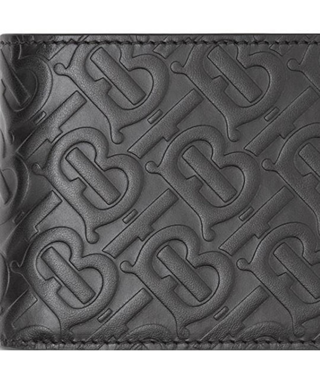 BURBERRY Серый кожаный кошелек, фото 4