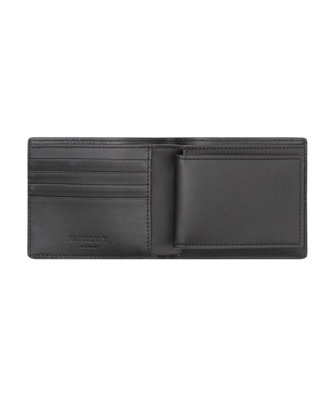 BURBERRY Серый кожаный кошелек, фото 3