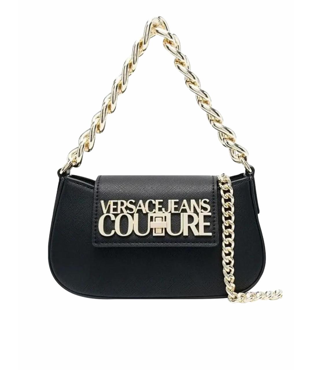 VERSACE JEANS COUTURE Черная сумка с короткими ручками из искусственной кожи, фото 1