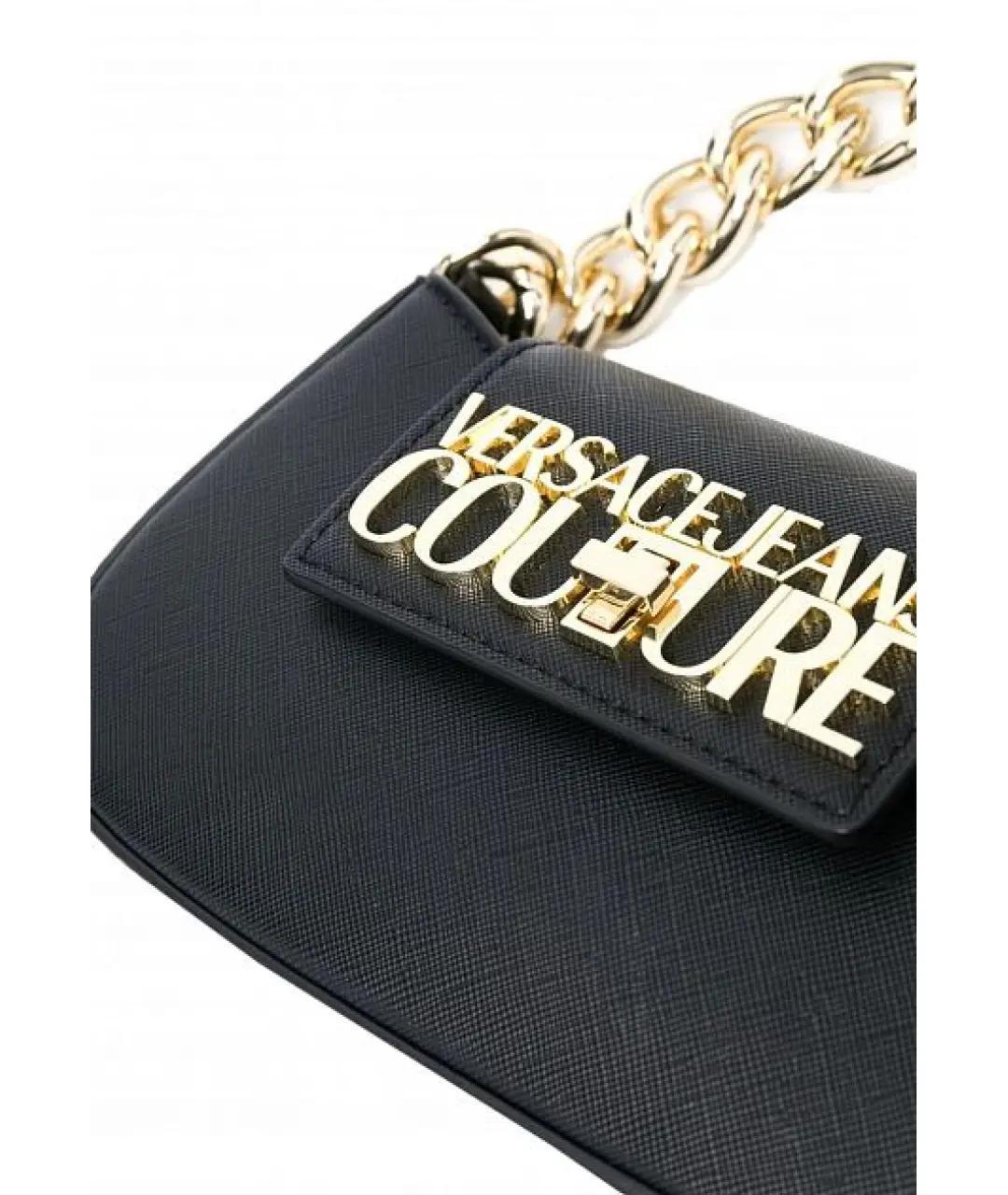 VERSACE JEANS COUTURE Черная сумка с короткими ручками из искусственной кожи, фото 2