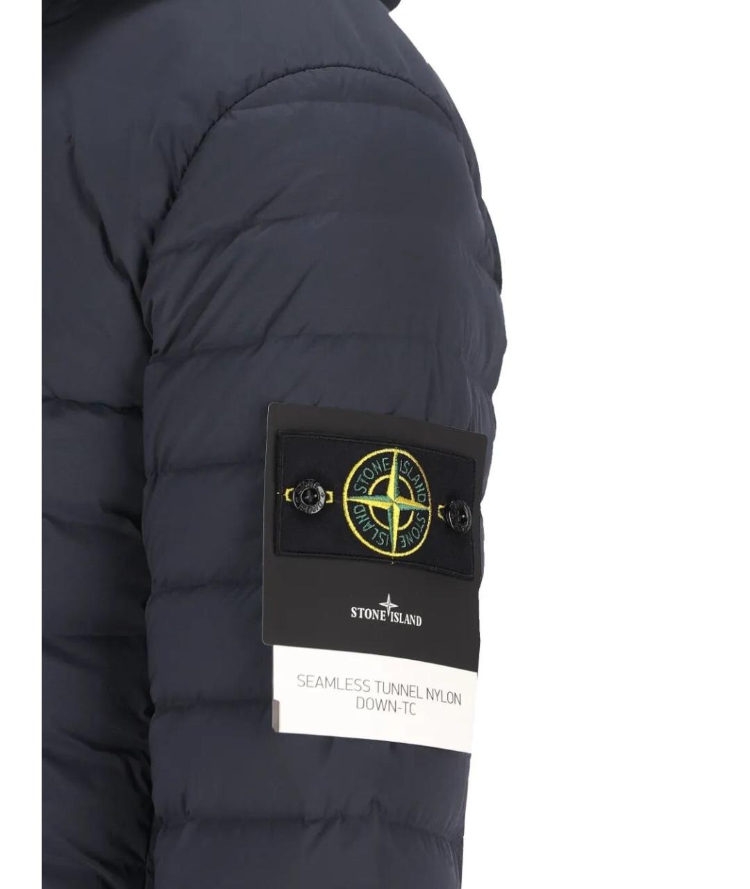 STONE ISLAND Синий полиамидовый пуховик, фото 2