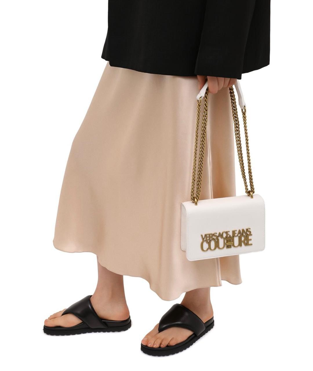 VERSACE JEANS COUTURE Белая сумка через плечо из искусственной кожи, фото 5