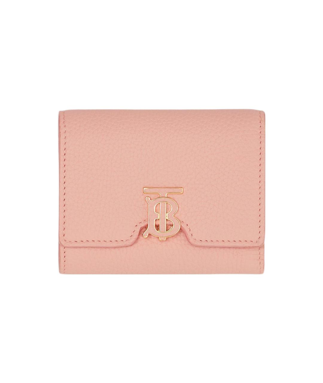 BURBERRY Розовый кожаный кошелек, фото 1