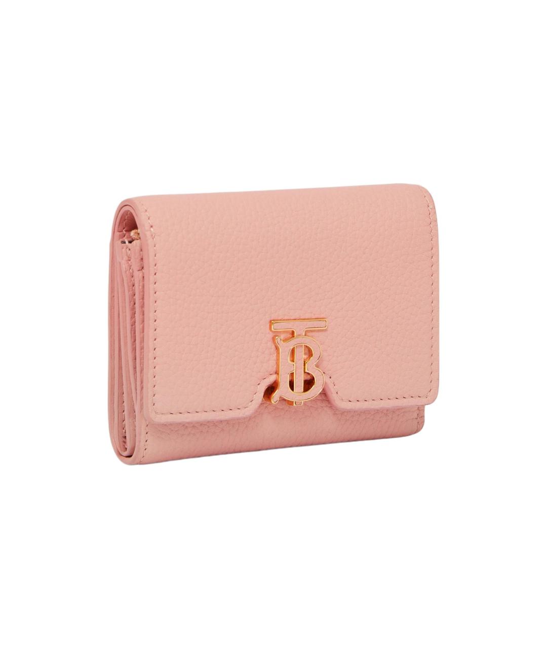 BURBERRY Розовый кожаный кошелек, фото 3