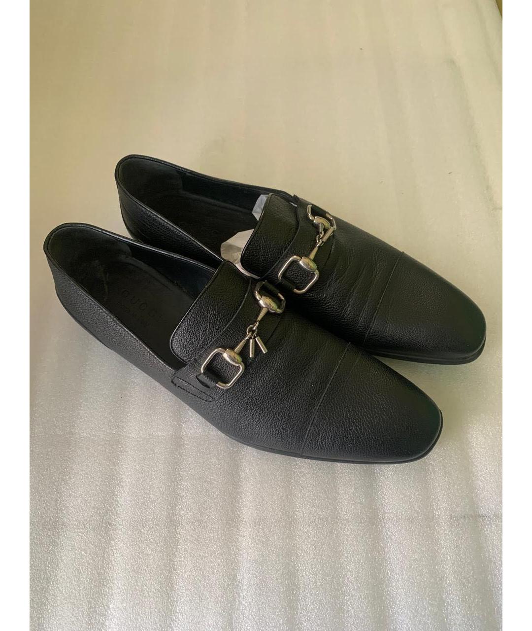 GUCCI Черные кожаные лоферы, фото 2