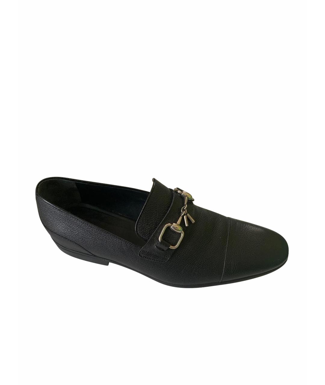 GUCCI Черные кожаные лоферы, фото 1