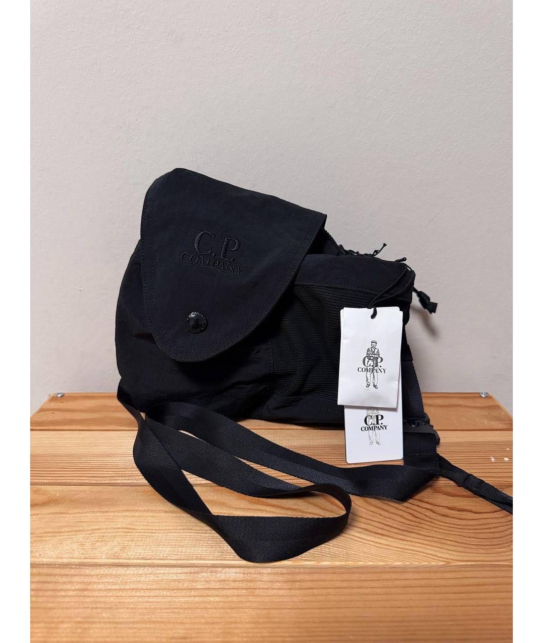 CP COMPANY Черная синтетическая сумка на плечо, фото 2