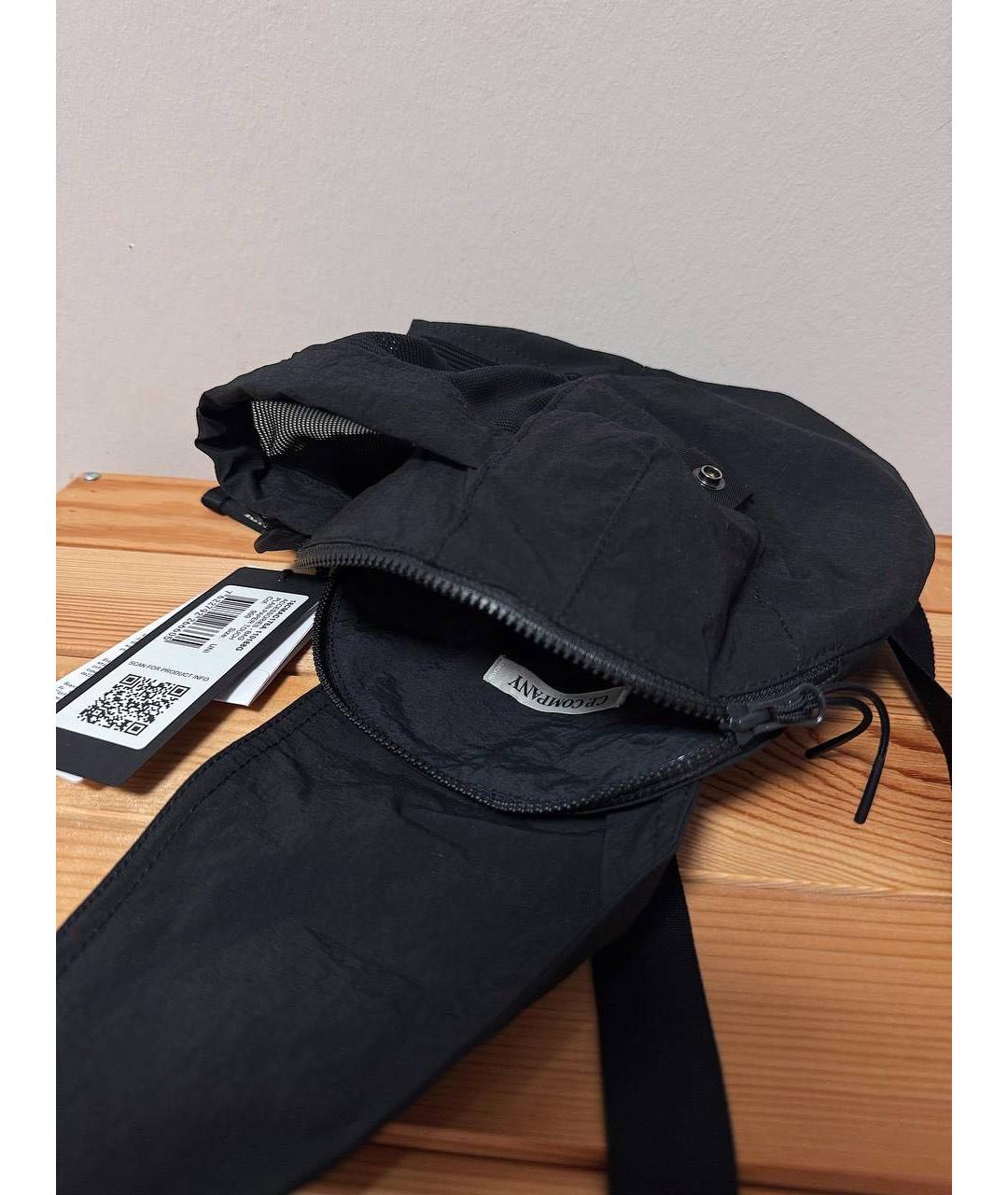 CP COMPANY Черная синтетическая сумка на плечо, фото 4