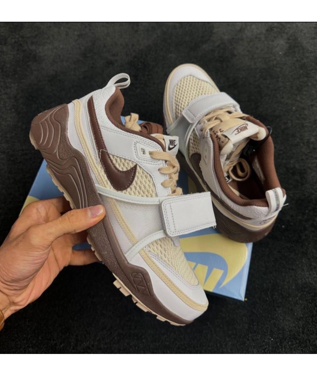 NIKE Коричневые текстильные низкие кроссовки / кеды, фото 7