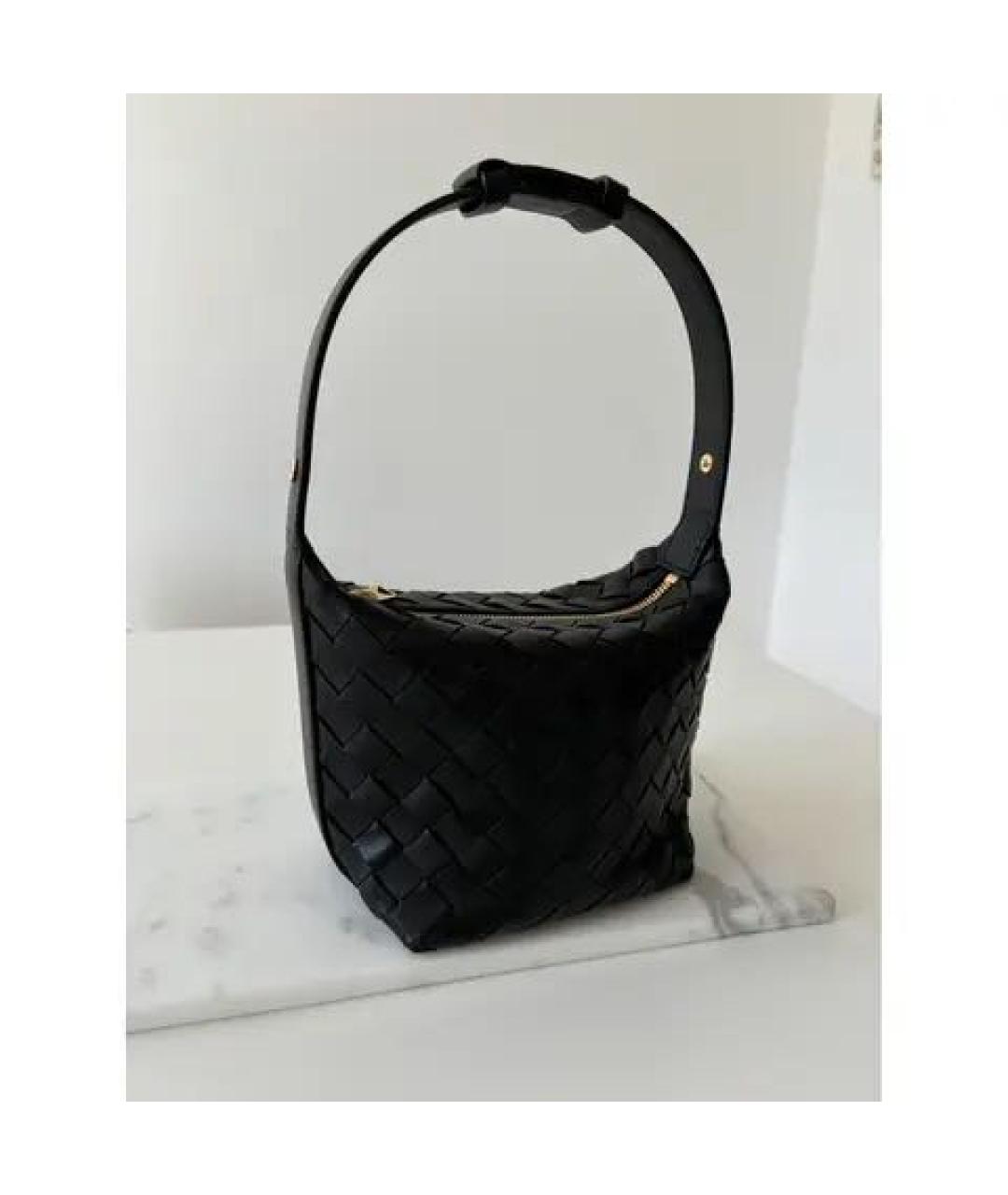 BOTTEGA VENETA Черная кожаная сумка с короткими ручками, фото 7