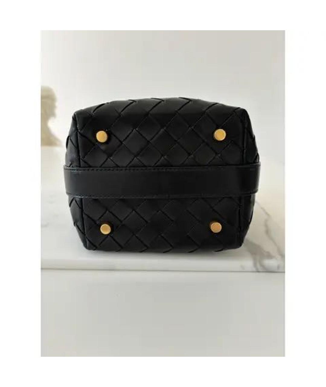 BOTTEGA VENETA Черная кожаная сумка с короткими ручками, фото 5